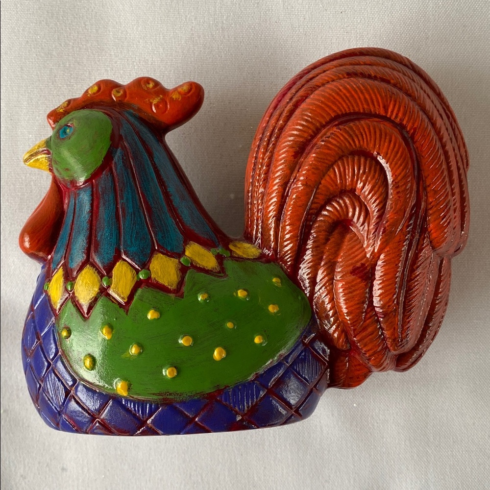 Rooster Ceramic Hand Painted Crafted USA